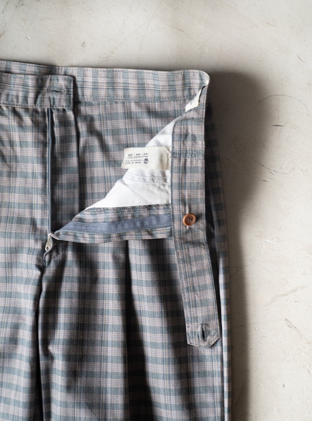 "Errecinque" 1970s deadstock Plaid trousers