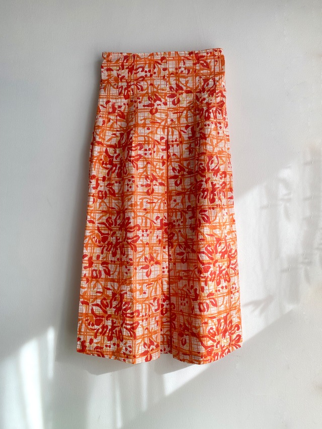 Tight skirt "flower block print" organic cotton