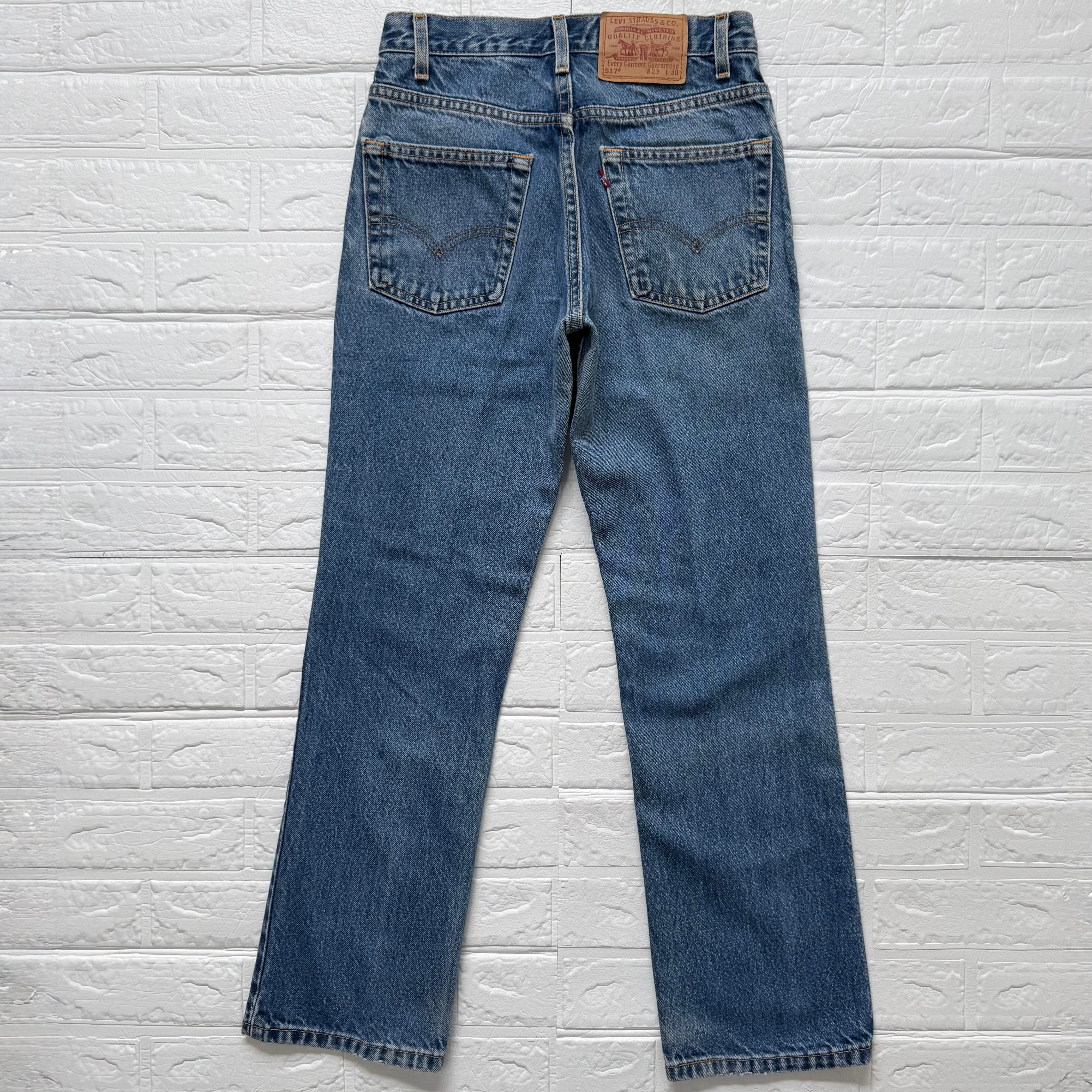 '90 USA Levi's 517 濃紺 リーバイス w29 L30 Levi's 517 USA製 00s ブーツカットデニム インディゴブルー W29 L30