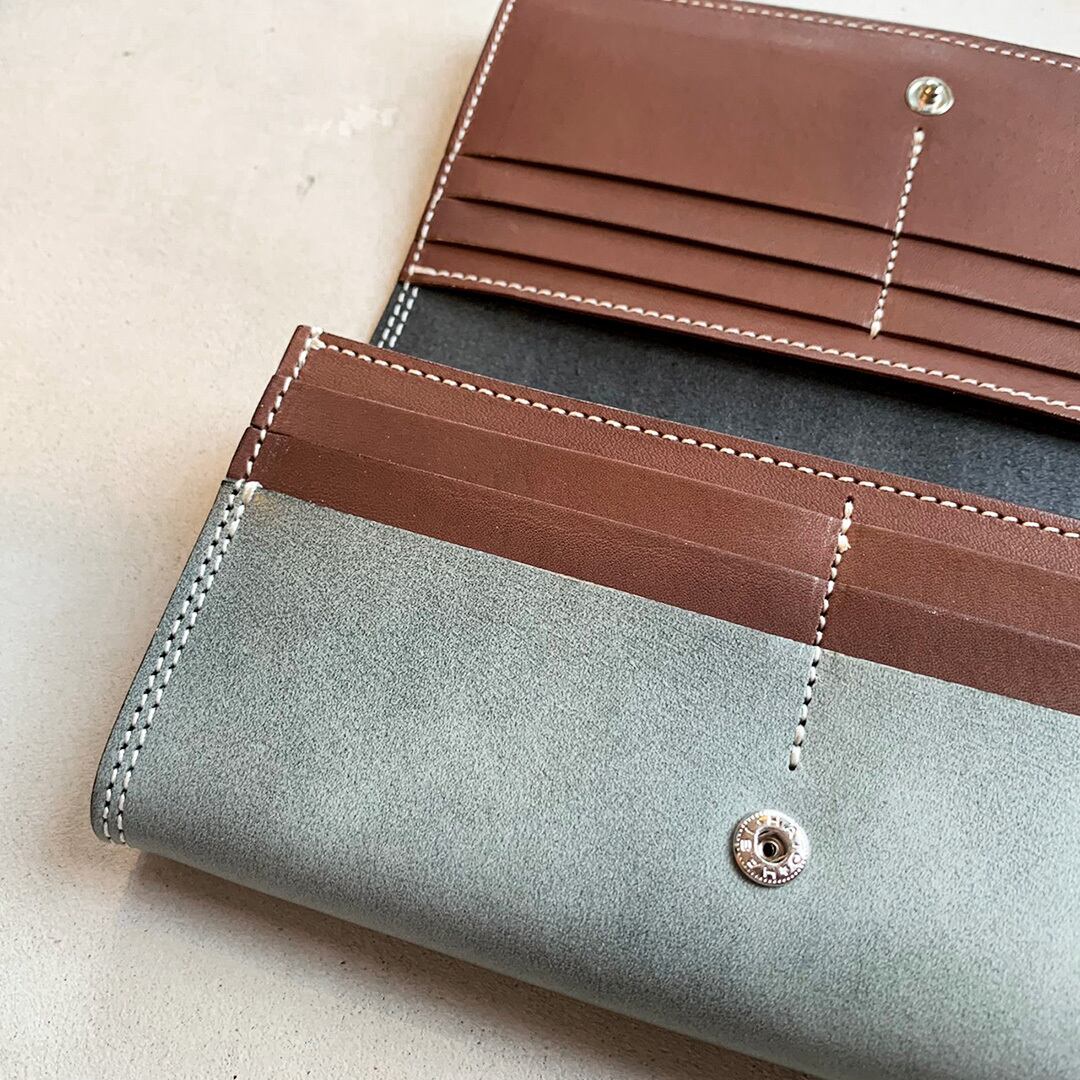 ブルーグレイッシュの長財布 | LEATHER CRAFT C/Rem