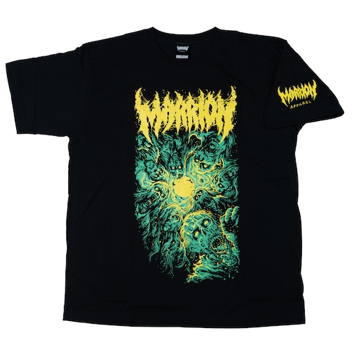 XL【Cotton100％】LIVING DEAD T-shirts (Black×Yellow)-マリアパ