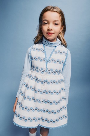 【26AW】Bebe Organic(べべオーガニック)Scilla Apron Dress Flower Stripe(4y/5y/6y/8y)ワンピース 花