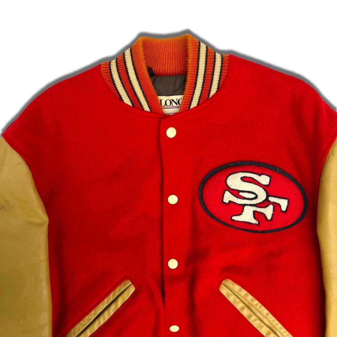 80s 90s NFL 49ers ウール スタジアムジャケット スタジャン