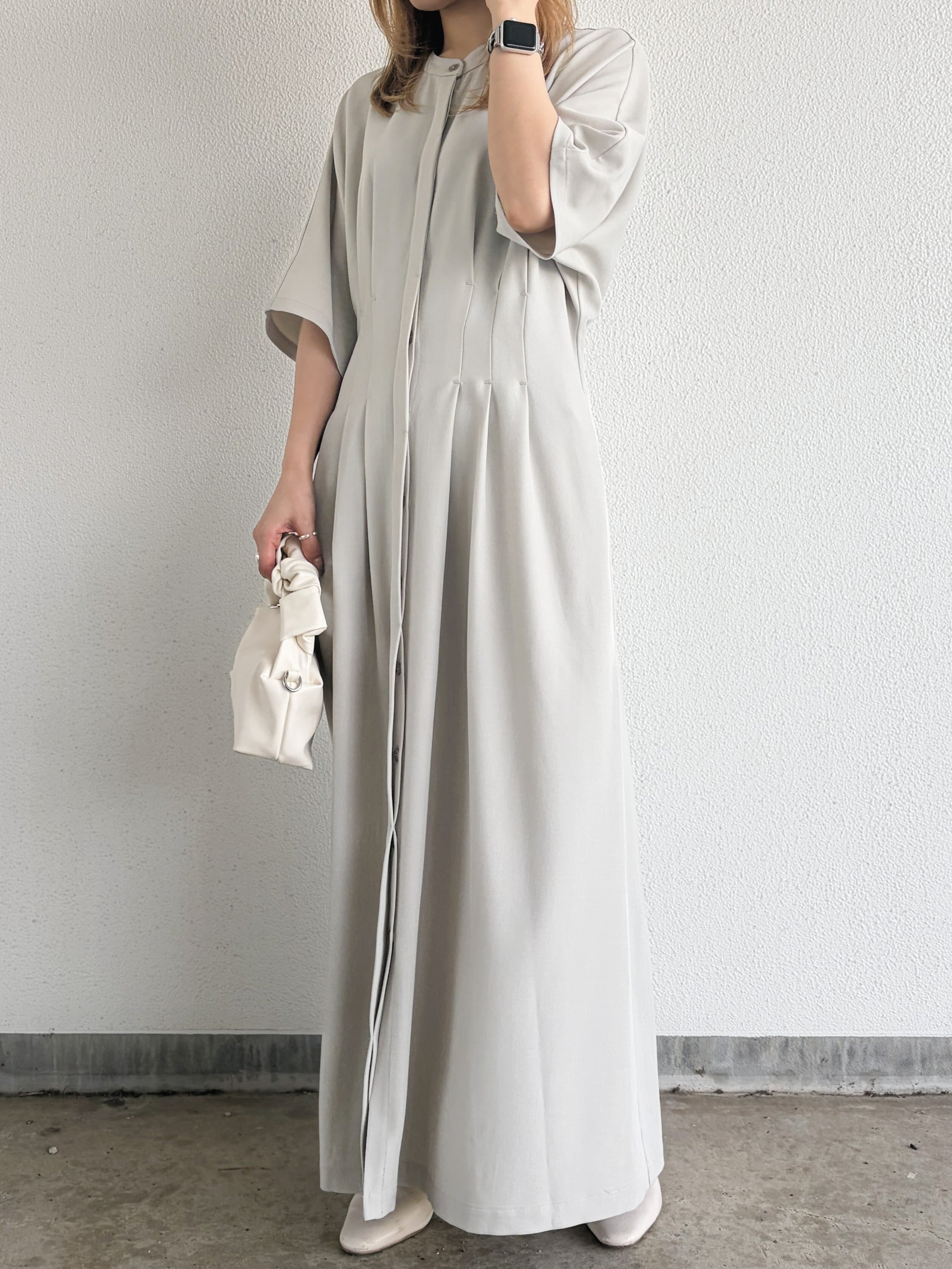 9286KT】麻調合繊タックワンピース（9101-64012） | 9286 Fashion Lab