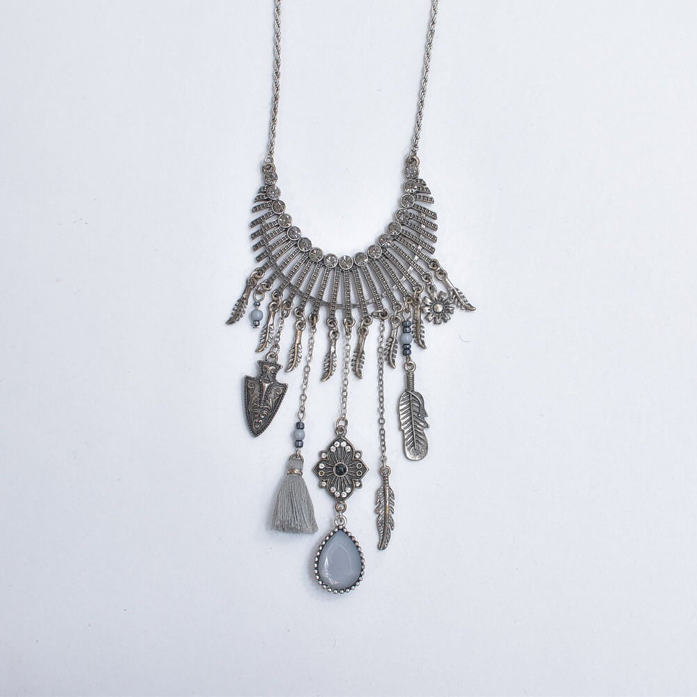 Vintage ヴィンテージ アクセサリー ヨーロピアン デザイン ネックレス ビンテージ シルバー フェザー エンブレム ユニセックス デザイン