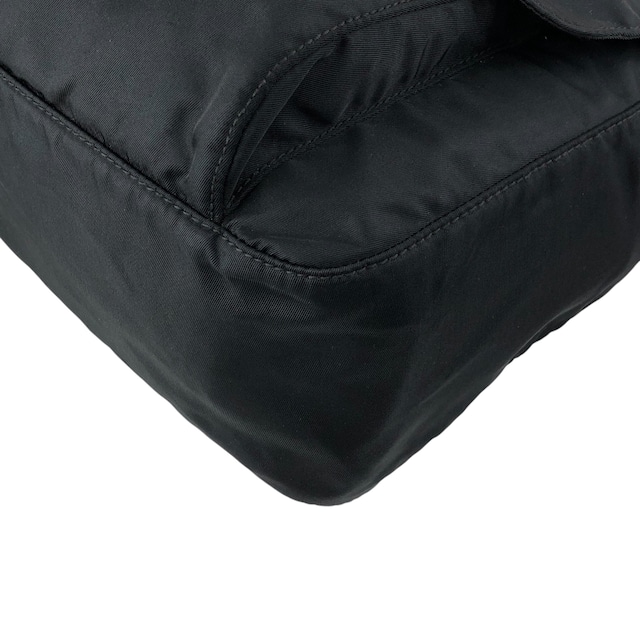 PRADA プラダ ショルダーバッグ ブラック トライアングルロゴ フロントバックル ナイロン vintage ヴィンテージ オールド fsnzjh