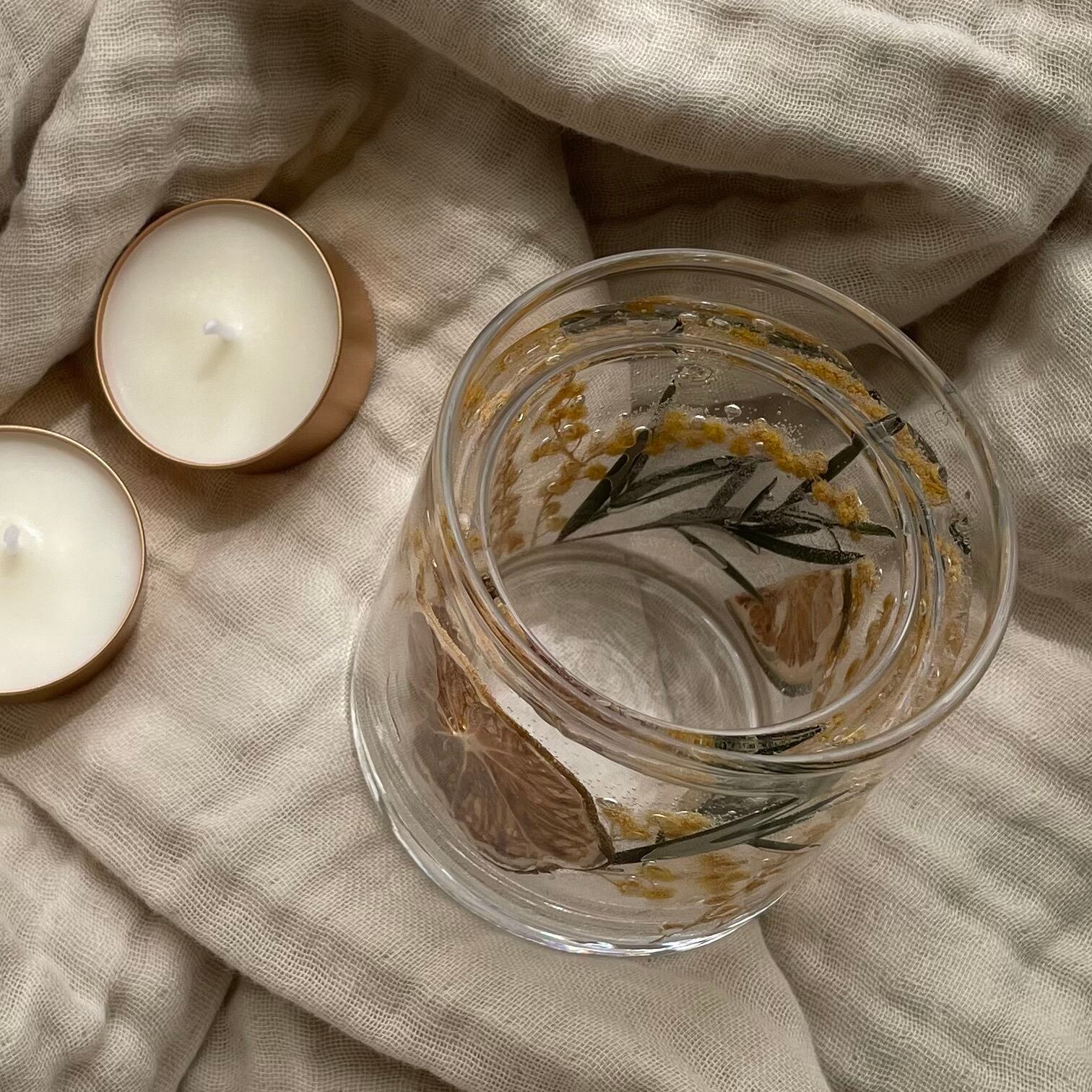 ミモザのジェルキャンドルホルダー/tea light candle付き | -SDGsな
