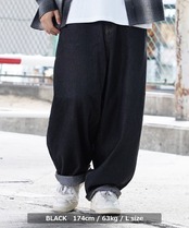 ◆カラーデニムワイドバギーパンツ◆wi-117088