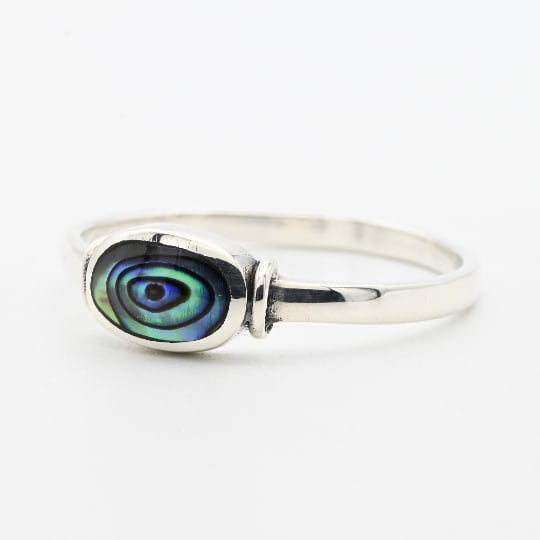Mother Of Pearl Inlay Modernist Style Ring #20.5 / Denmark
