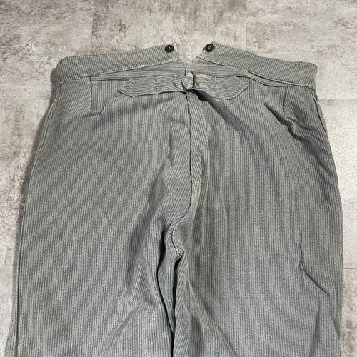 40s ファーマーズ コットンピケ フレンチワーク グレー パンツ W37 詳細写真13