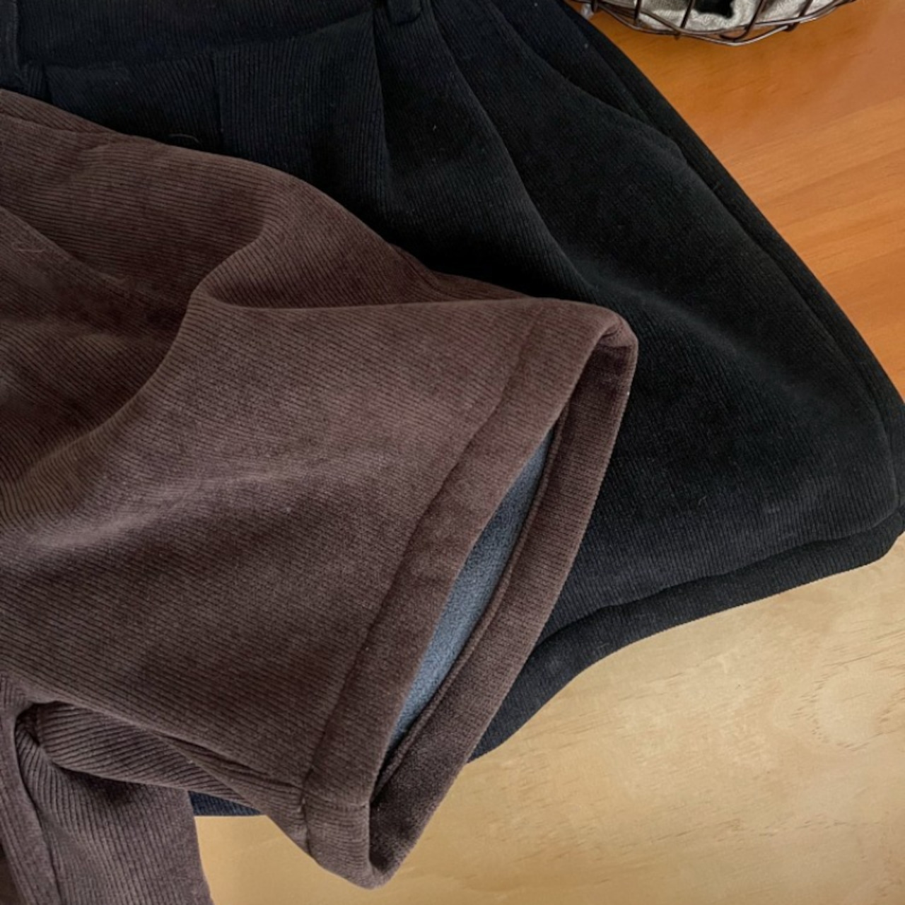 冬厚手コーデュロイハーフパンツ