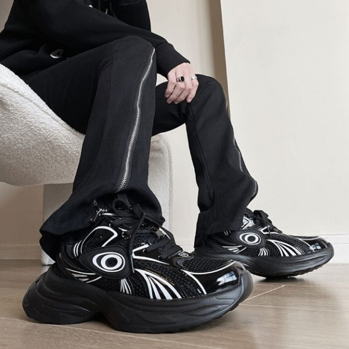 DIESEL ディーゼル スニーカー メッシュ 26.5cm メタリック ブルー 