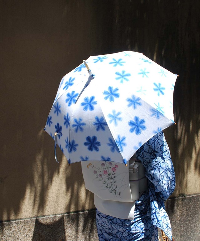 【日傘】藤井絞　雪花　UV加工