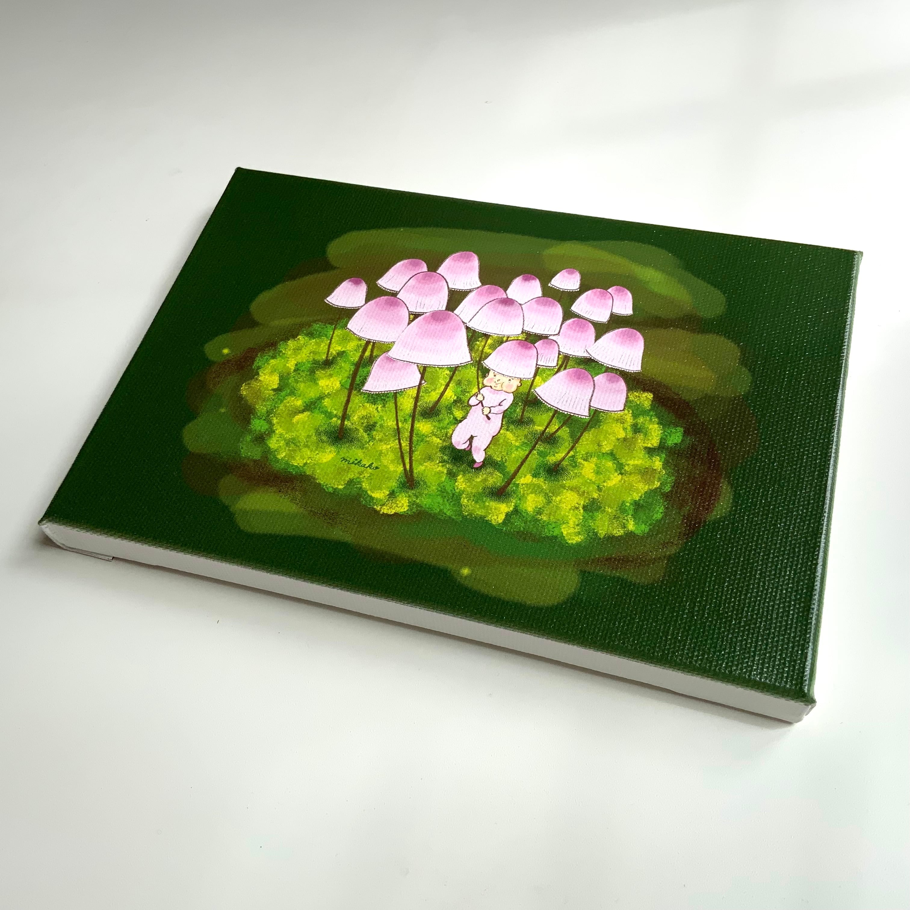 きのこ絵 キャンバスプリントパネル「チシオタケのぼうや