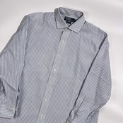 90s 00s Polo by Ralph Lauren ポロ ラルフローレン ESTATE ストライプ 長袖 ワイシャツ ドレスシャツ サイズ 42-84 /ブルー×ネイビー系 メンズ ビンテージ