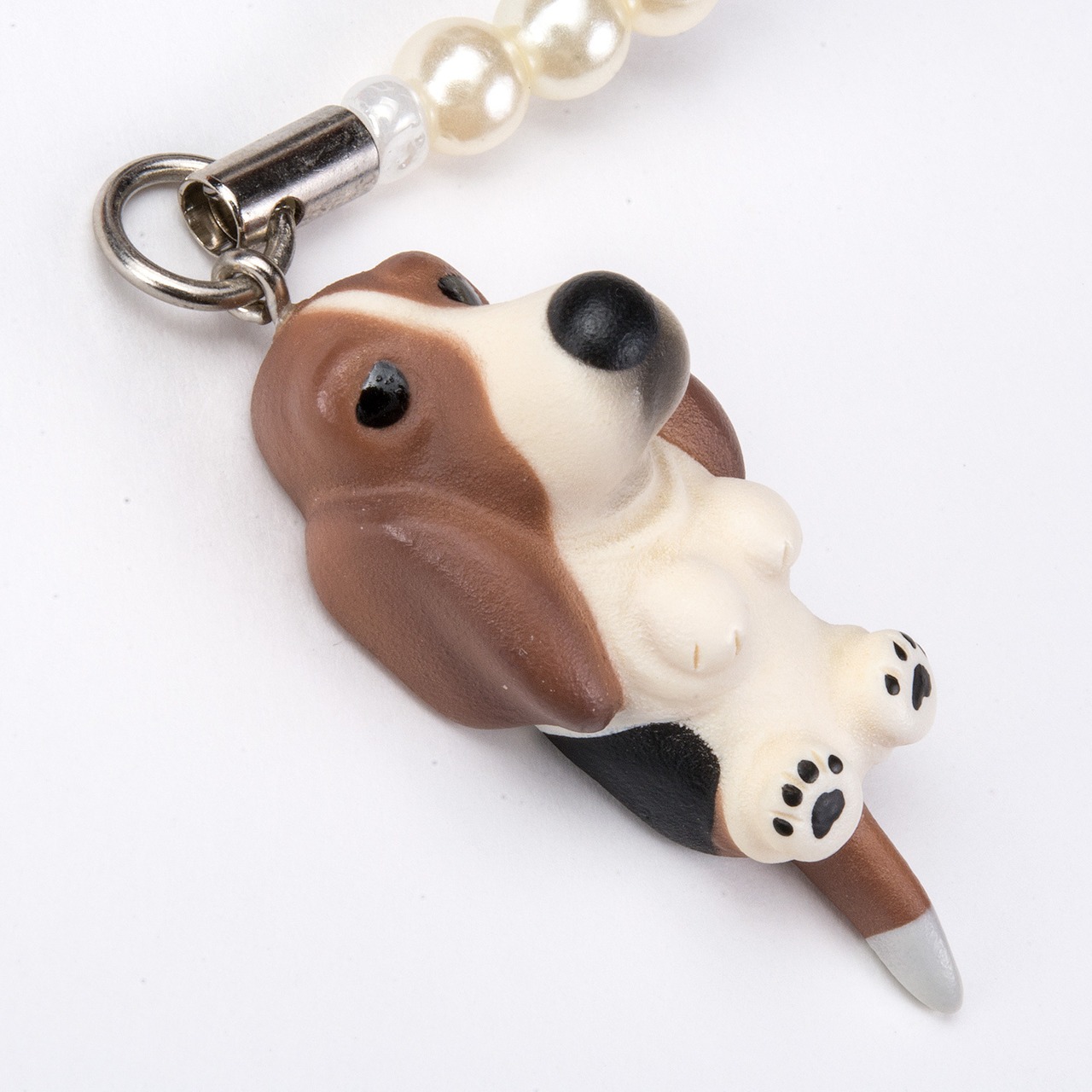 Dog 92 Basset Hound バセットハウンド トライカラー ビーズ ストラップ DN-4302