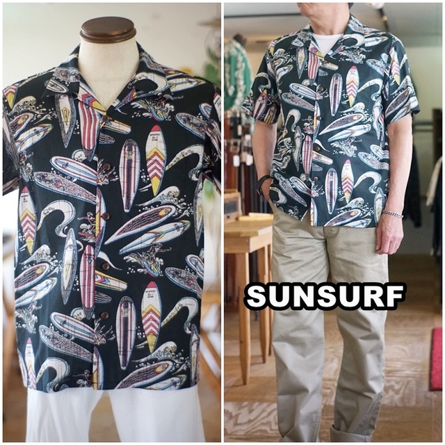 SUN SURF 　サンサーフ 　アロハシャツ　ハワイアンシャツ　 39284 　綿麻　オープンカラーシャツ　東洋エンタープライズ　TOYO