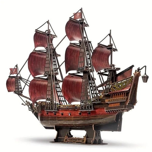 立体　パズル　モデル　キット　3D　レーザーレッド女王　アンの復讐　391ピース　クールな海賊船　立体模型　クリスマス　誕生日　記念日　入学　お祝い　プレゼント　ギフト