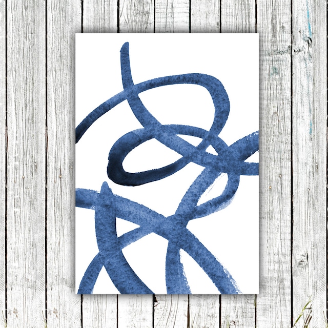 Indigo Blue Brushstroke Art 01 / 【アートポスター専門店 Aroma of Paris】[SD-000657]