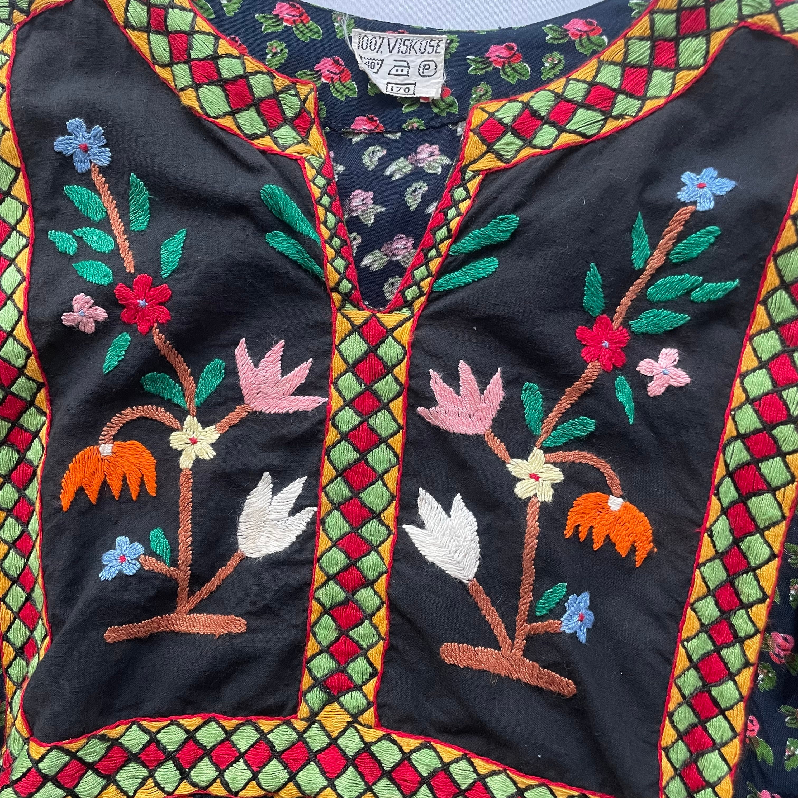 70s vintage Afghanistan floral maxi onepiece アフガン 70s vintage Afghanistan floral maxi onepiece アフガン