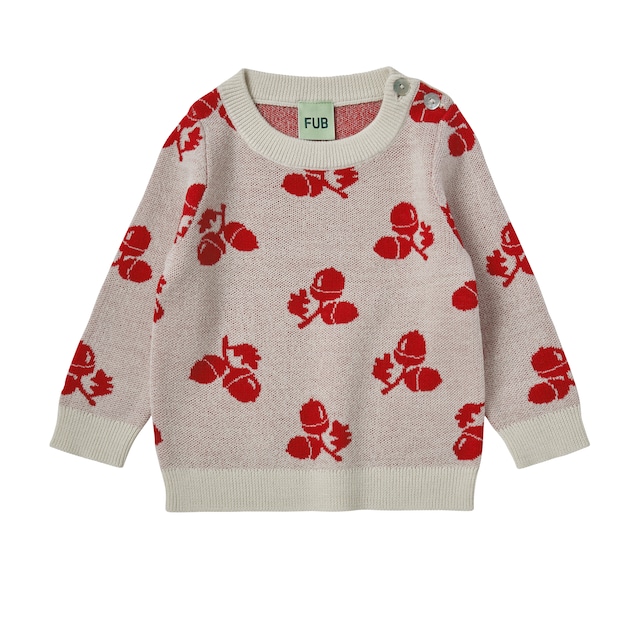 残り1点( 80/12m )FUB / Baby Acorn Blouse - ecru/red