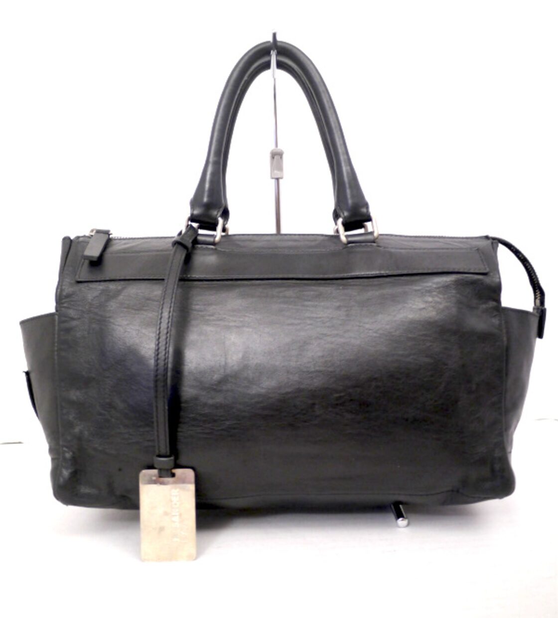 美品◇JIL SANDER NAVY ジルサンダー ネイビー ビジネス対応 レザー 