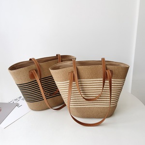 Striped straw bag in 2 colors S1120