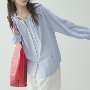 blue striped raglan sleeve blouse m0500