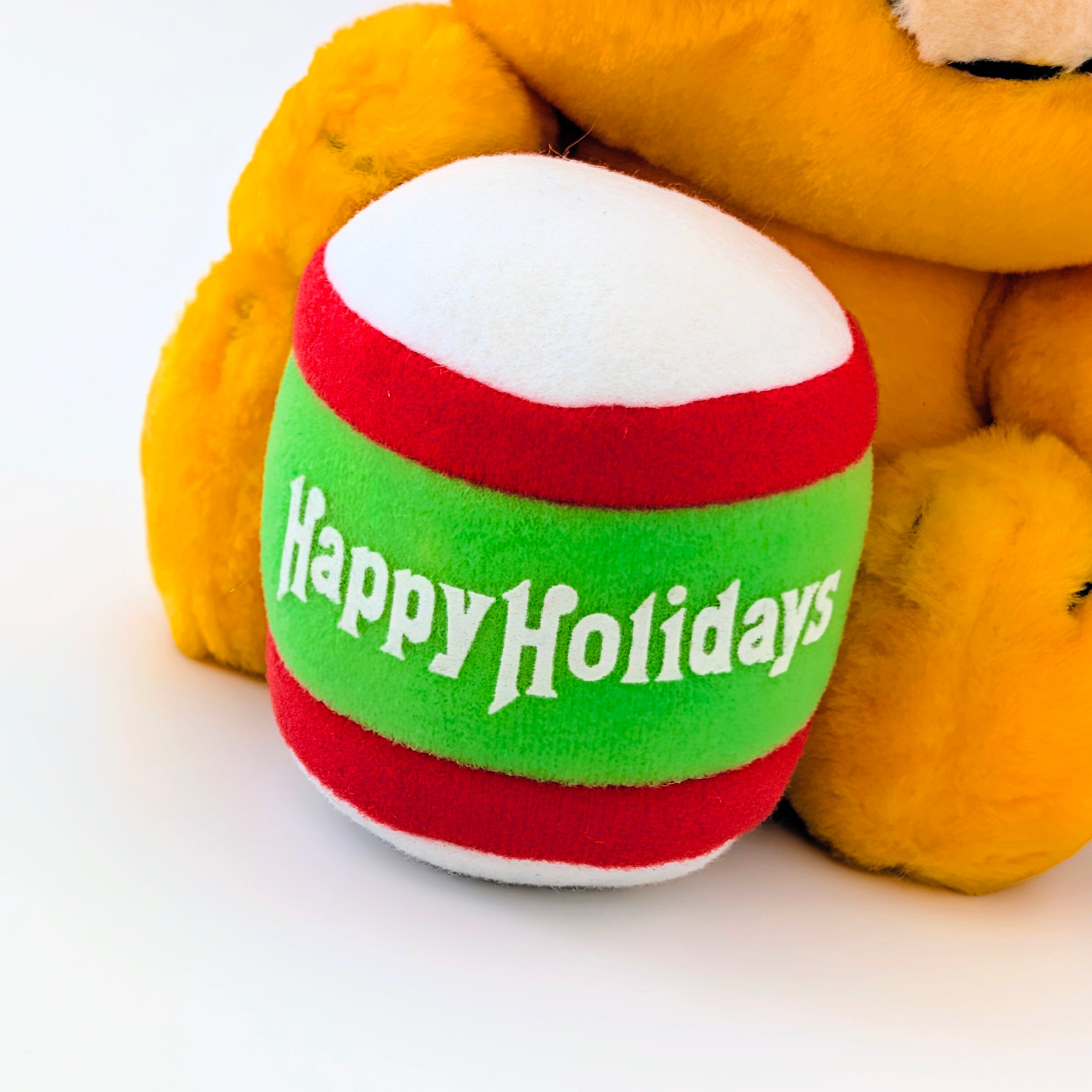 ☆ VINTAGE 1988 ☆【 Garfield ( ガーフィールド ) 】『 Garfield HAPPY HOLIDAYS DRUMMER ガーフィールド ハッピーホリデー ドラマー』ガーフィールド10周年記念限定 / ぬいぐるみ / プラッシュ / plush / 1980年代年製 〚アメリカン雑貨 アメトイ〛