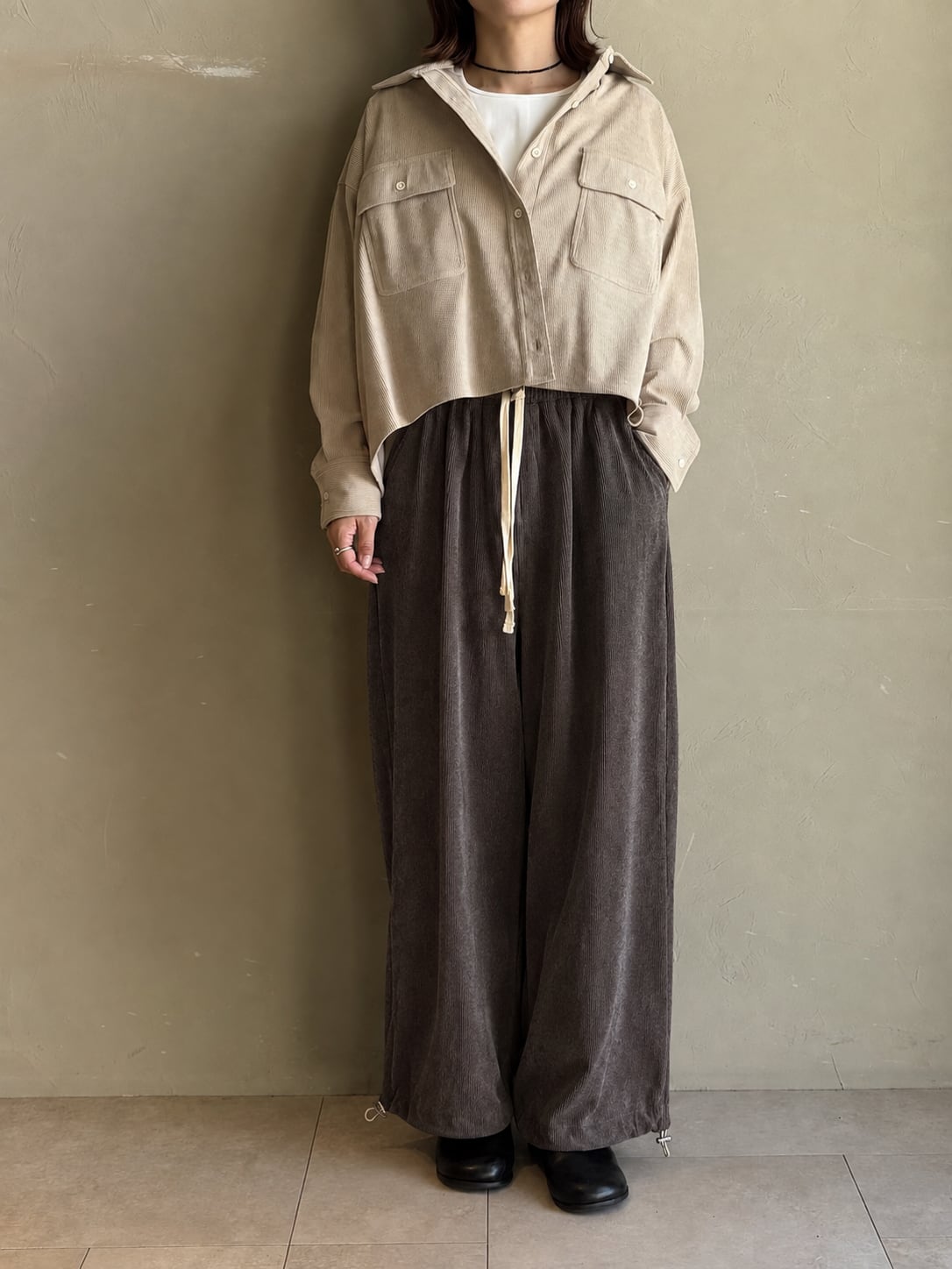 KT様専用:《 3日間限定|10/4(日)まで予約|10/8頃発送・お渡し 》コーデュロイシャツ ベージュ パンツブラウン