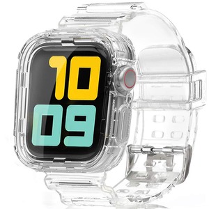 【特価処分】対応Apple Watch 7/SE/6/5/4/3/2/1 透明バンド ケース アップルウォッチ7 41mm 38mm 42mm カバー シリコン 傷防止 防衝撃 TPU材質 全面保護ケース Apple Watch4 カバー（38mm/40mm/41mm）