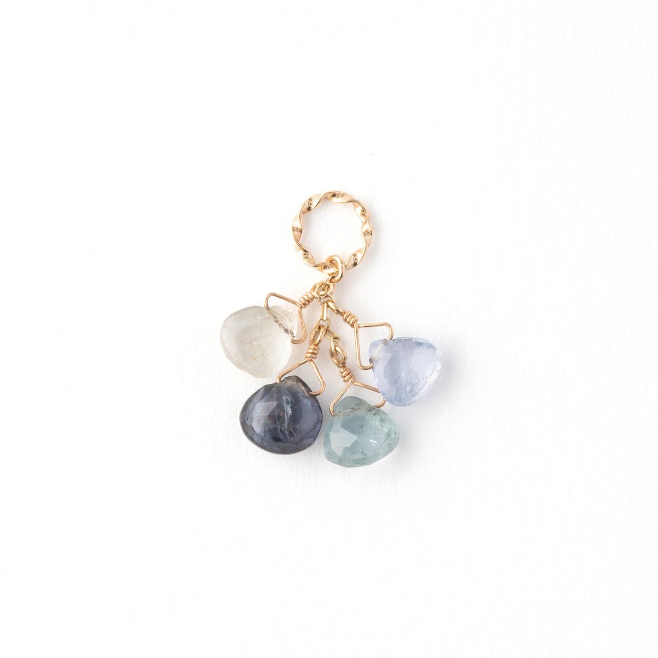 マルチサファイヤ4石チャーム【翠雨】/K10YG