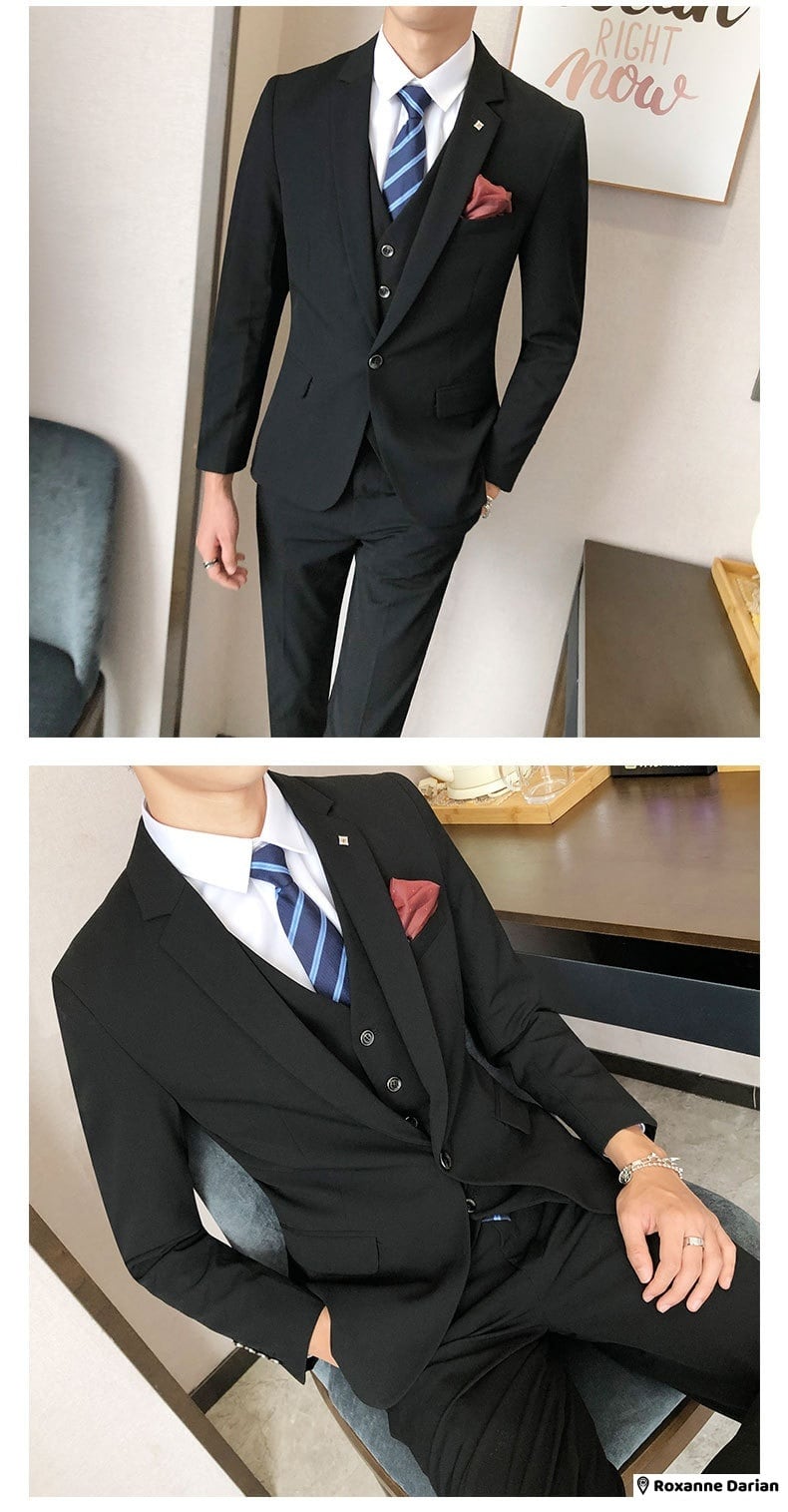 メンズ スーツ ベスト付き ジャケット 上下 セットアップ 3点 セット
