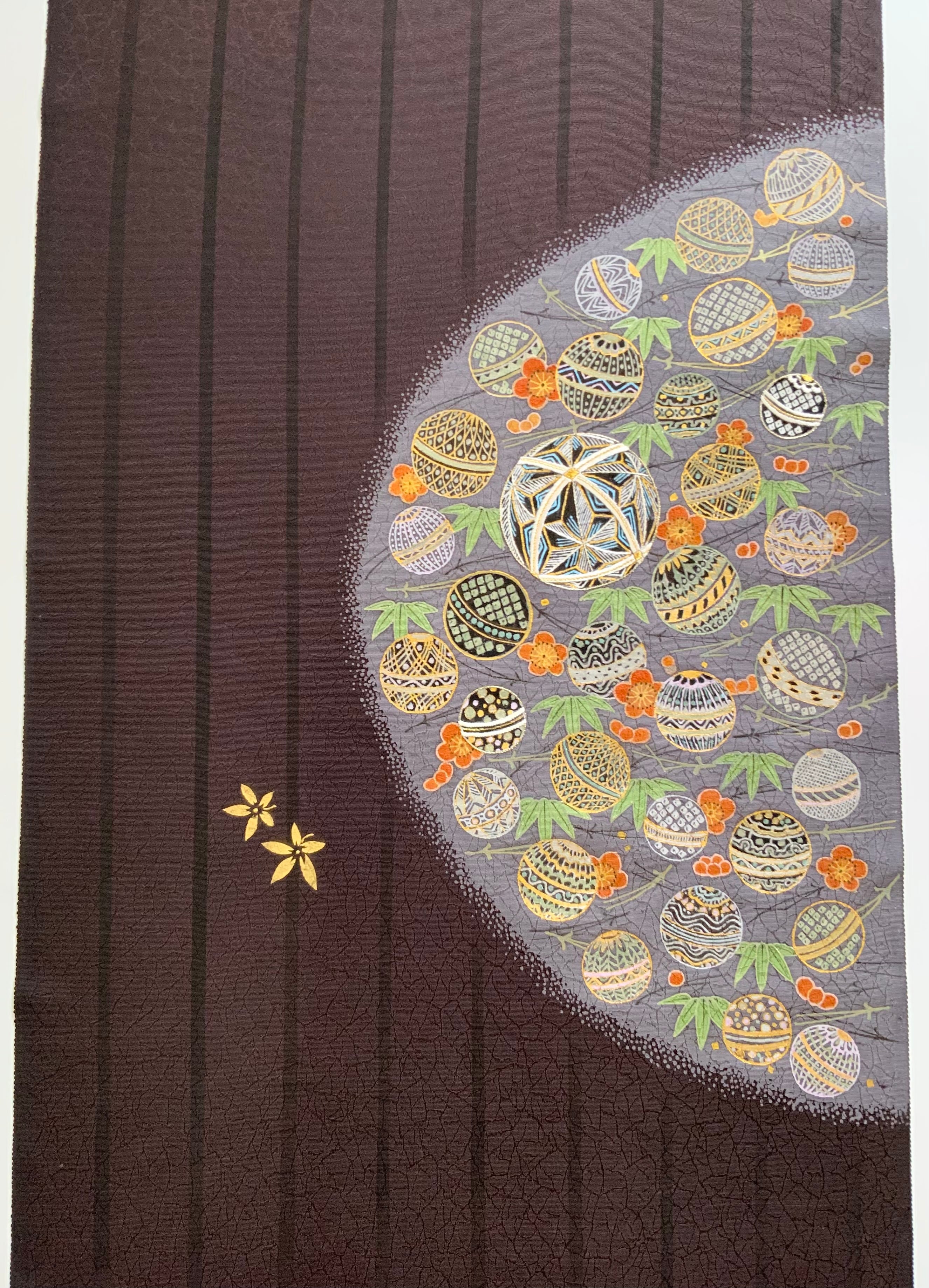 手描友禅 名古屋帯「まり尽くし」