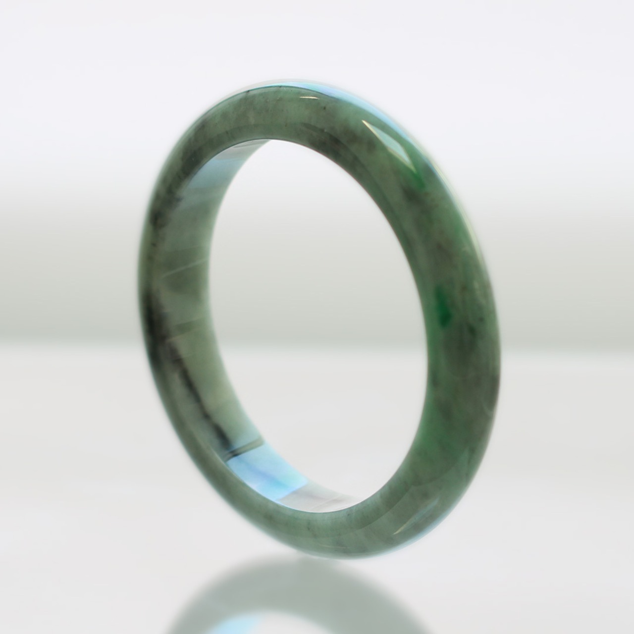 【内径 約56.5mm】 komaru  翡翠バングル A貨翡翠 jd_bg1551