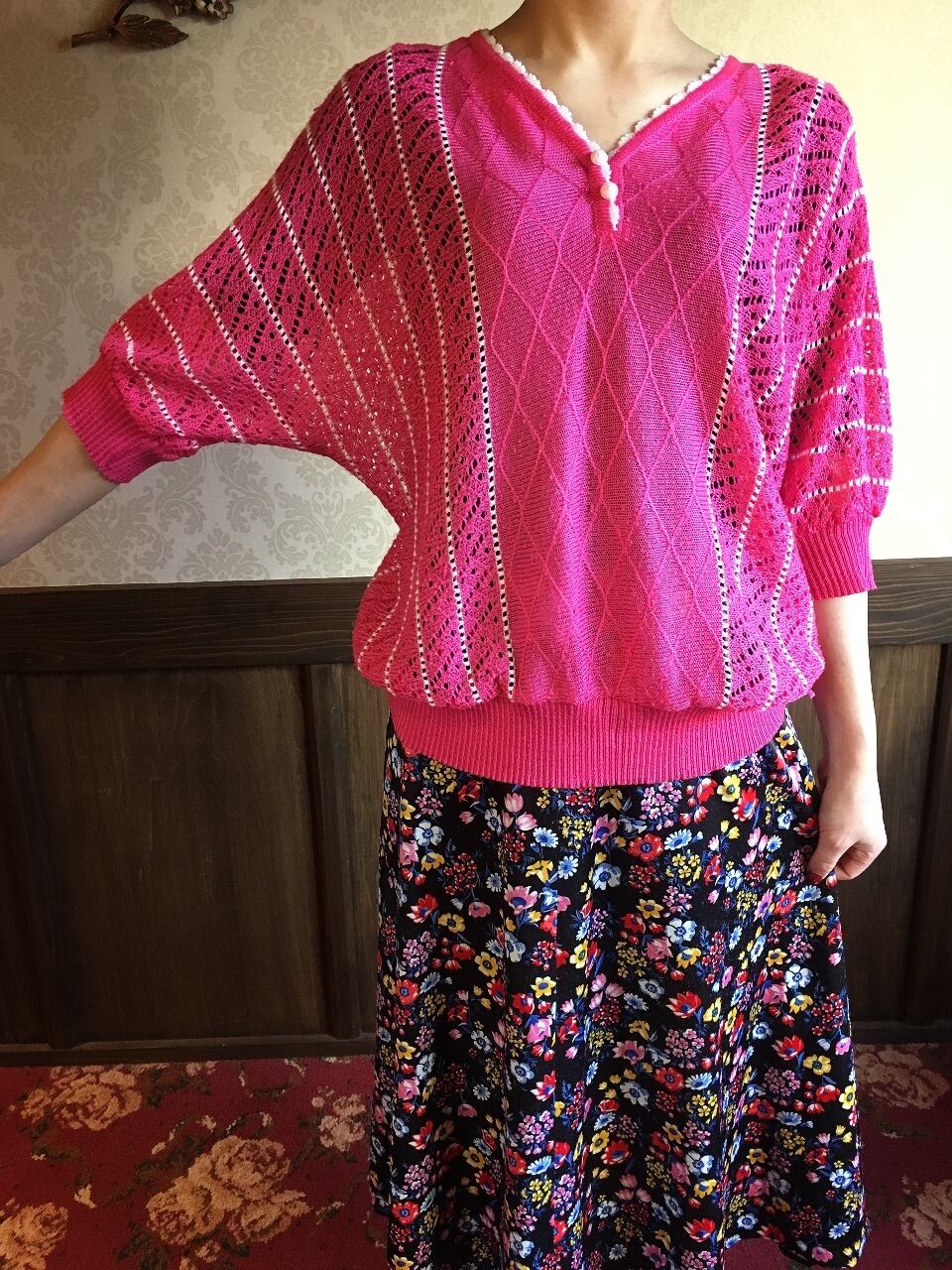 pinue トライカラーニットマフラー　札幌限定　ピンク ガーター編みローゲージニットマフラー | Minayo Select