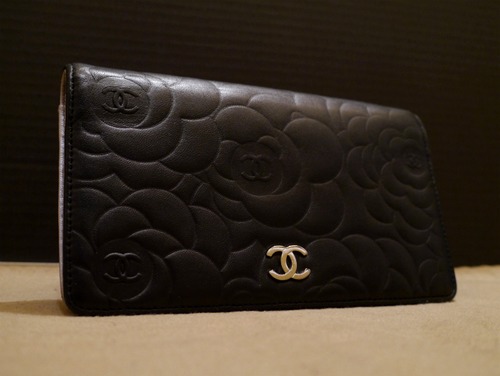 美品★CHANEL シャネル カメリア レザー 長財布★