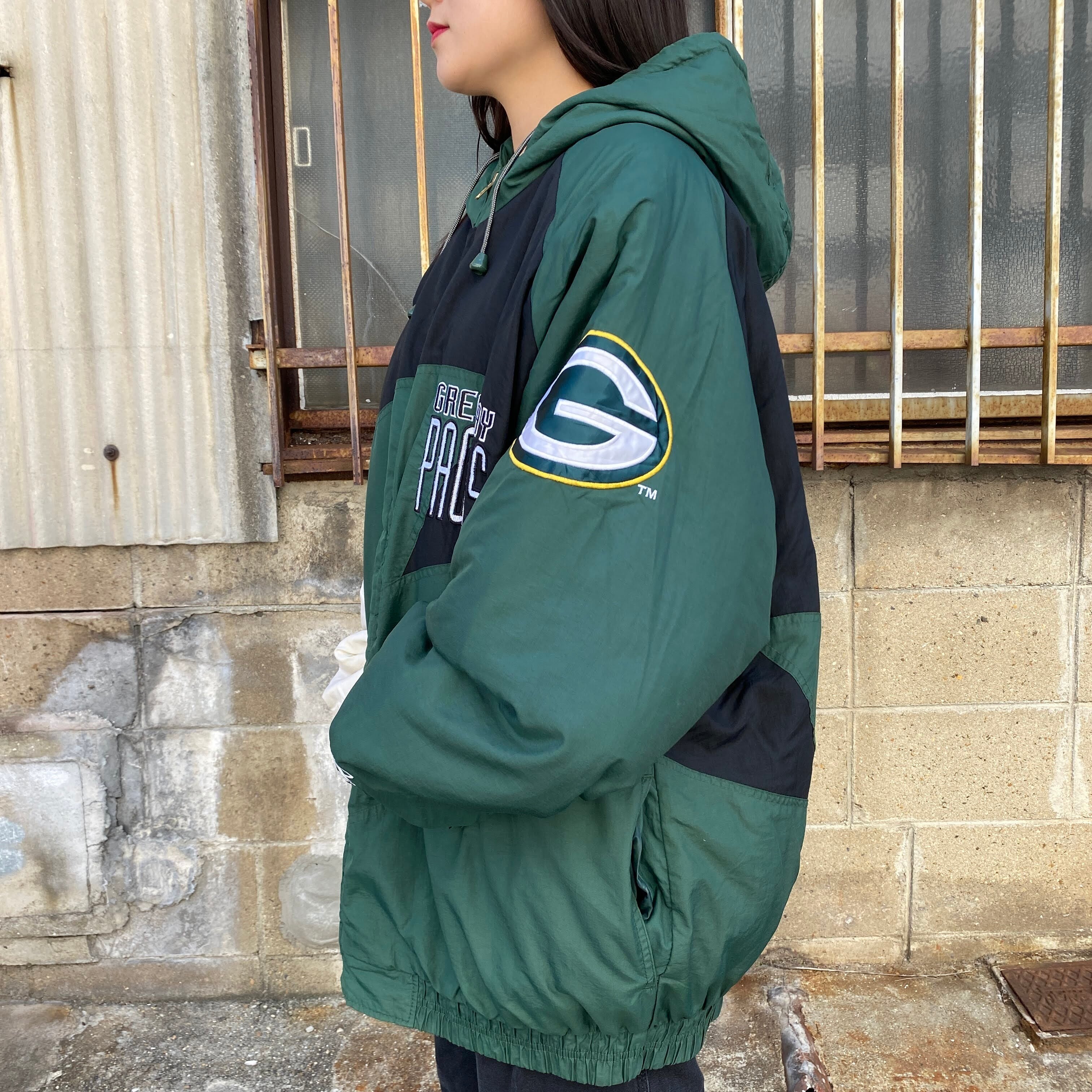 ビッグサイズ NFL PACKERS パッカーズ 刺繍 中綿 スタジャン ナイロン 