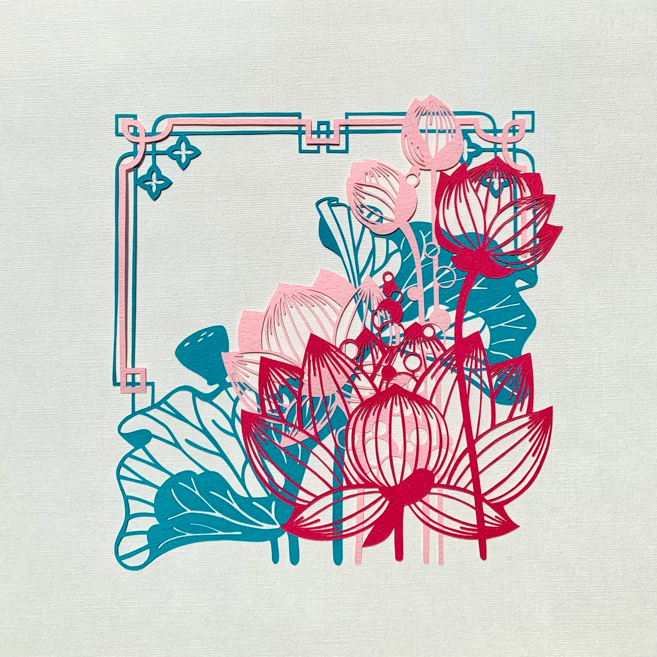 切り絵キット2021.03「蓮華」 | 重ねる切り絵 祐琴