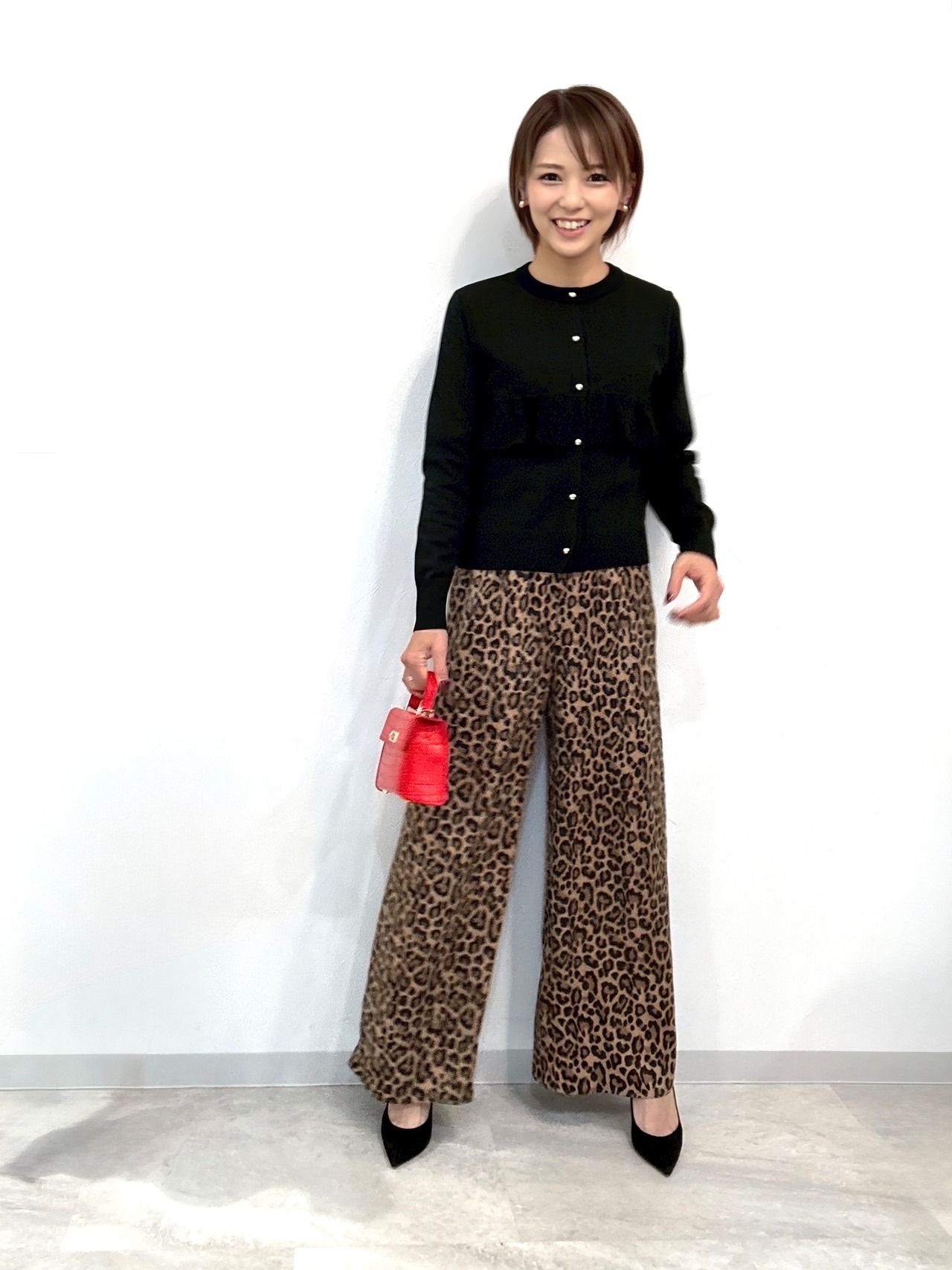 アートプリントマイクロサテンワイドパンツ