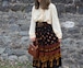 USA VINTAGE CAROLE LITTLE TASSEL PATTEPNED LONG FRAIR SKIRT/アメリカ古着タッセル柄フレアロングスカート