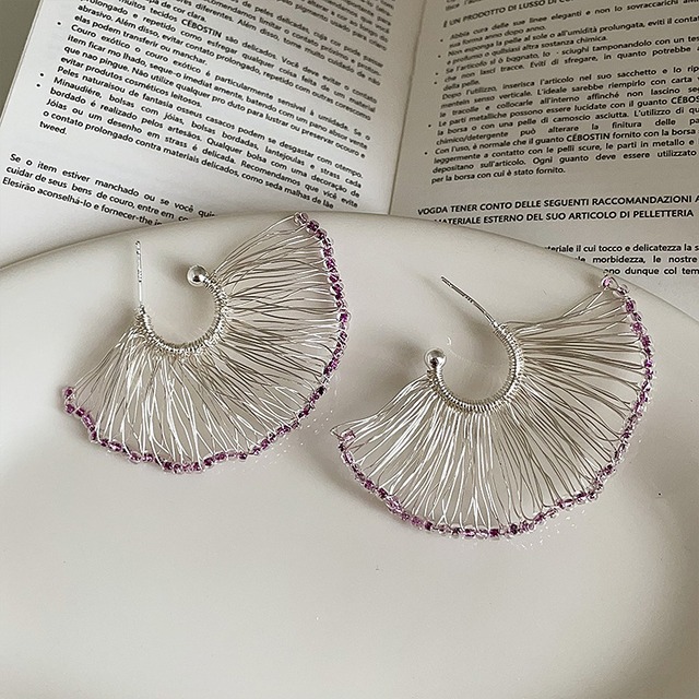 Purple Beads Fan Pierce [26010076]