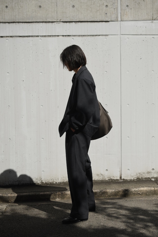 blurhms / Wool Ramie Mohair Cardigan Jacket (HeatherBlack)