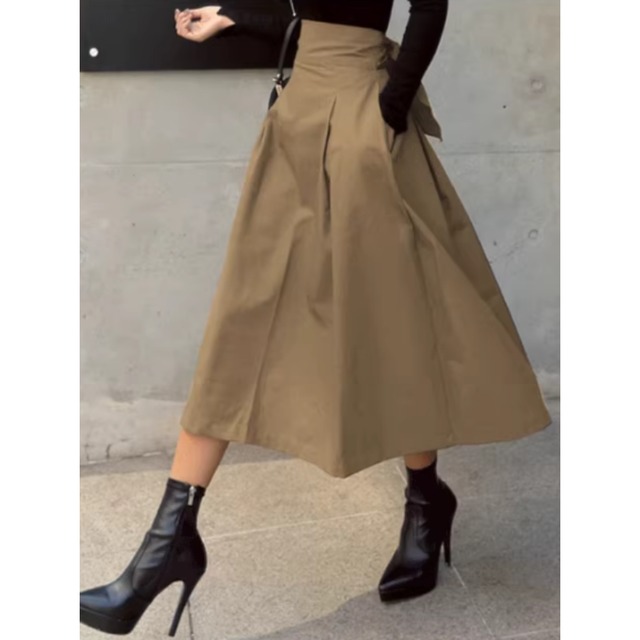 ウェストリボンAラインスカート／3col　M00715