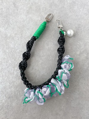 【black glitter × green】hand strap