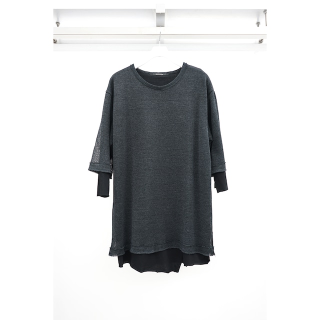 [D.HYGEN] (ディーハイゲン) ST101-1124S Washi x Rayon Knit Layered T-Shirt
