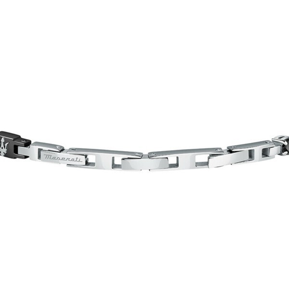 Maserati正規品】ブレスレット シルバー×ブラック ジルコン石 