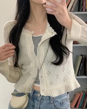 アイレットニットカーデ D1255