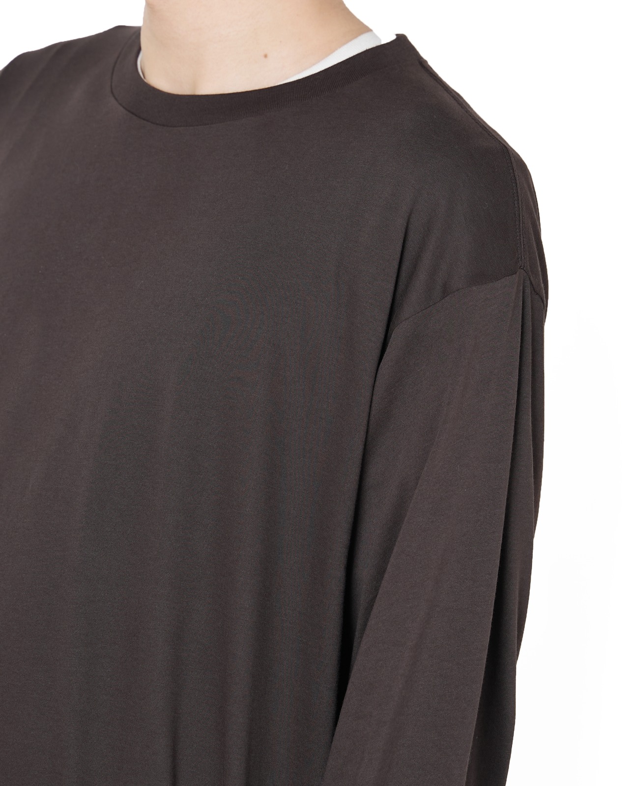 ssstein "SUVIN COTTON BASIC LS TEE〔DARK BROWN〕"