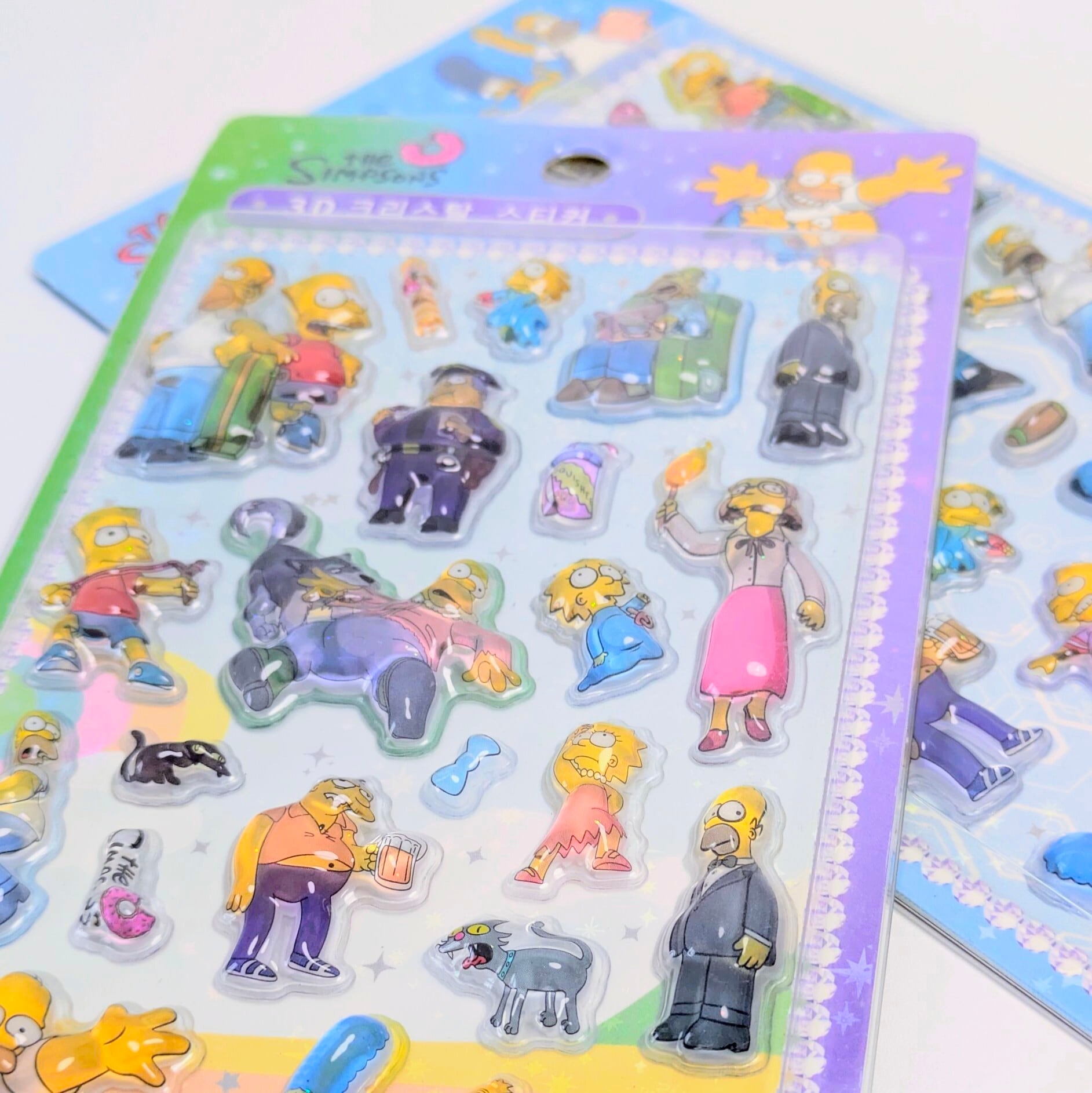 ⚡️Korea exclusive(韓国限定)⚡️【 The Simpsons / シンプソンズ 】3Dクリスタルステッカー ver.2 / ぷくぷく?シール / STICKER(ステッカー) / 立体ステッカー 〚アメリカン雑貨 アメトイ〛